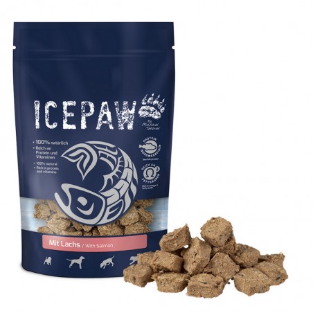 Friandises Icepaw saumon forme de dès pour chien