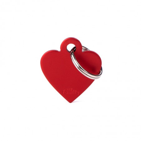 Médaille petit coeur rouge recto/verso