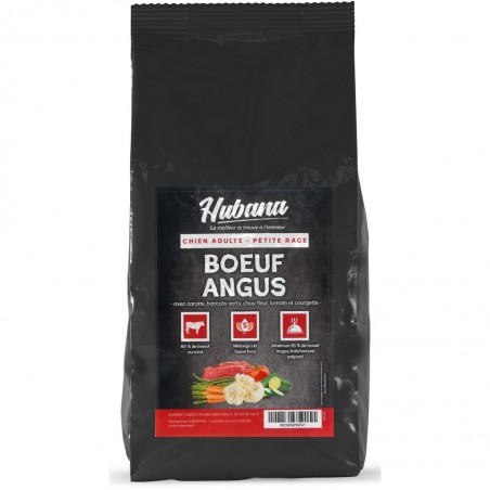 Croquettes Hubana au boeuf Angus pour les chiens de petites tailles.